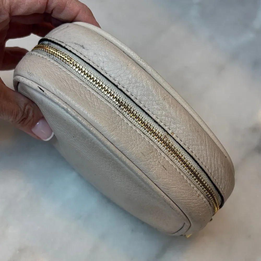Michael Kors Bag Oval Pebbled Leather Cosmetic Case Pouch Clutch